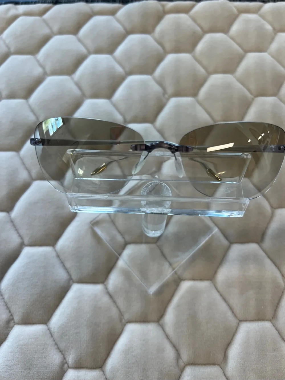 Silhouette Rimless Sunglasses with Brown gradient lens with flash gold mirror